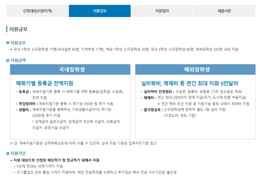 우수학생 국가장학금조건 3분확인
