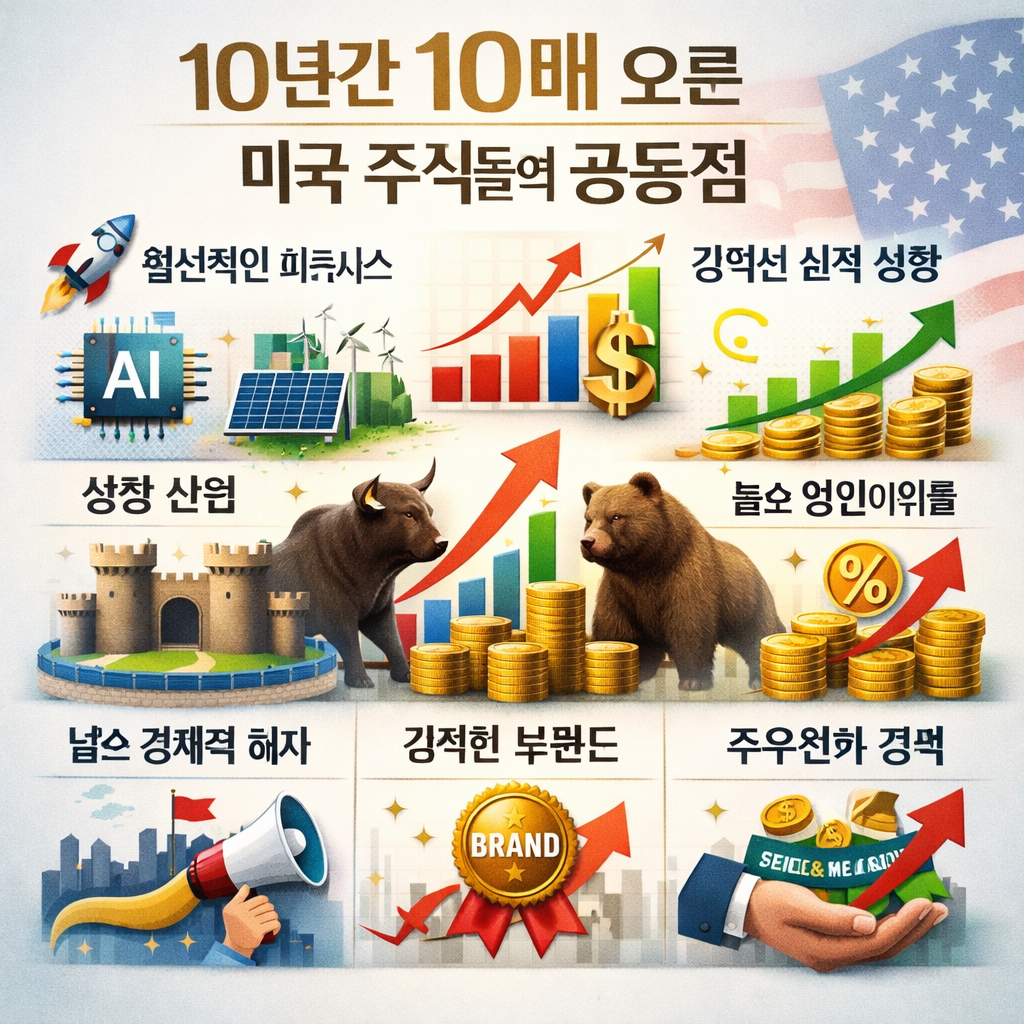 10년간 10배 오른 미국 주식들의 공통점 관련 사진