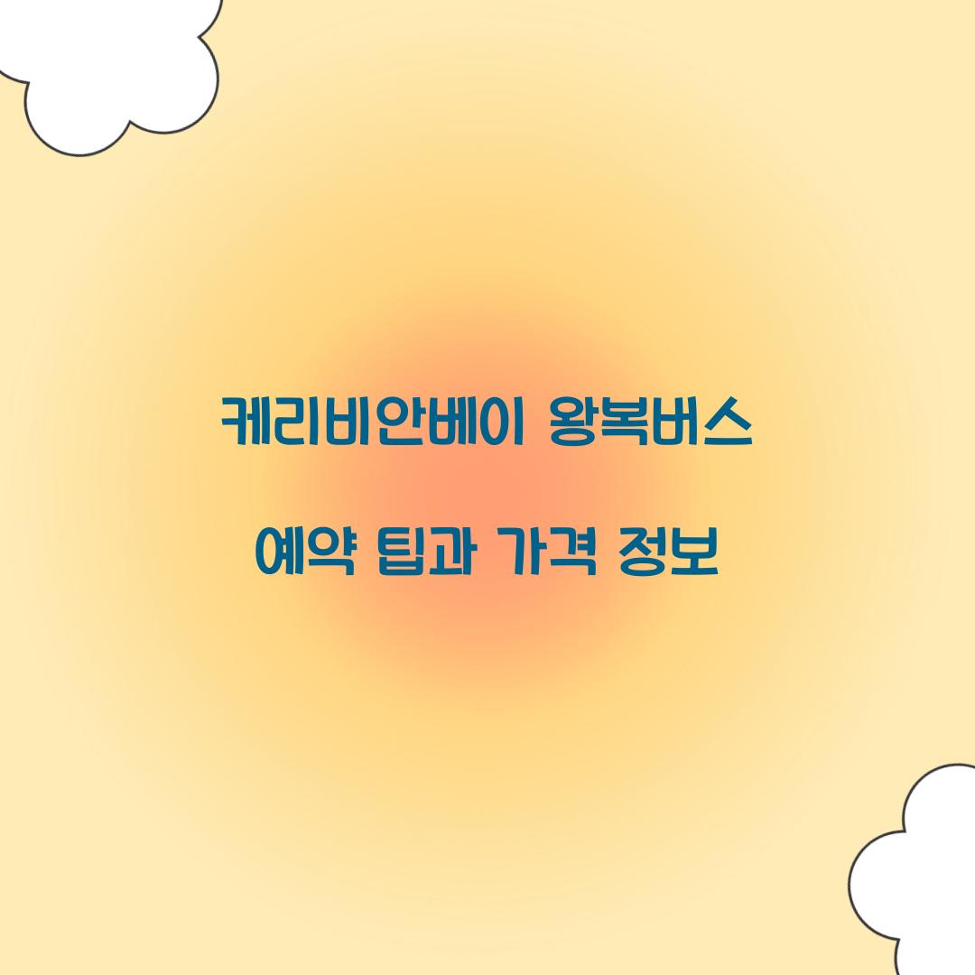 케리비안베이 왕복버스