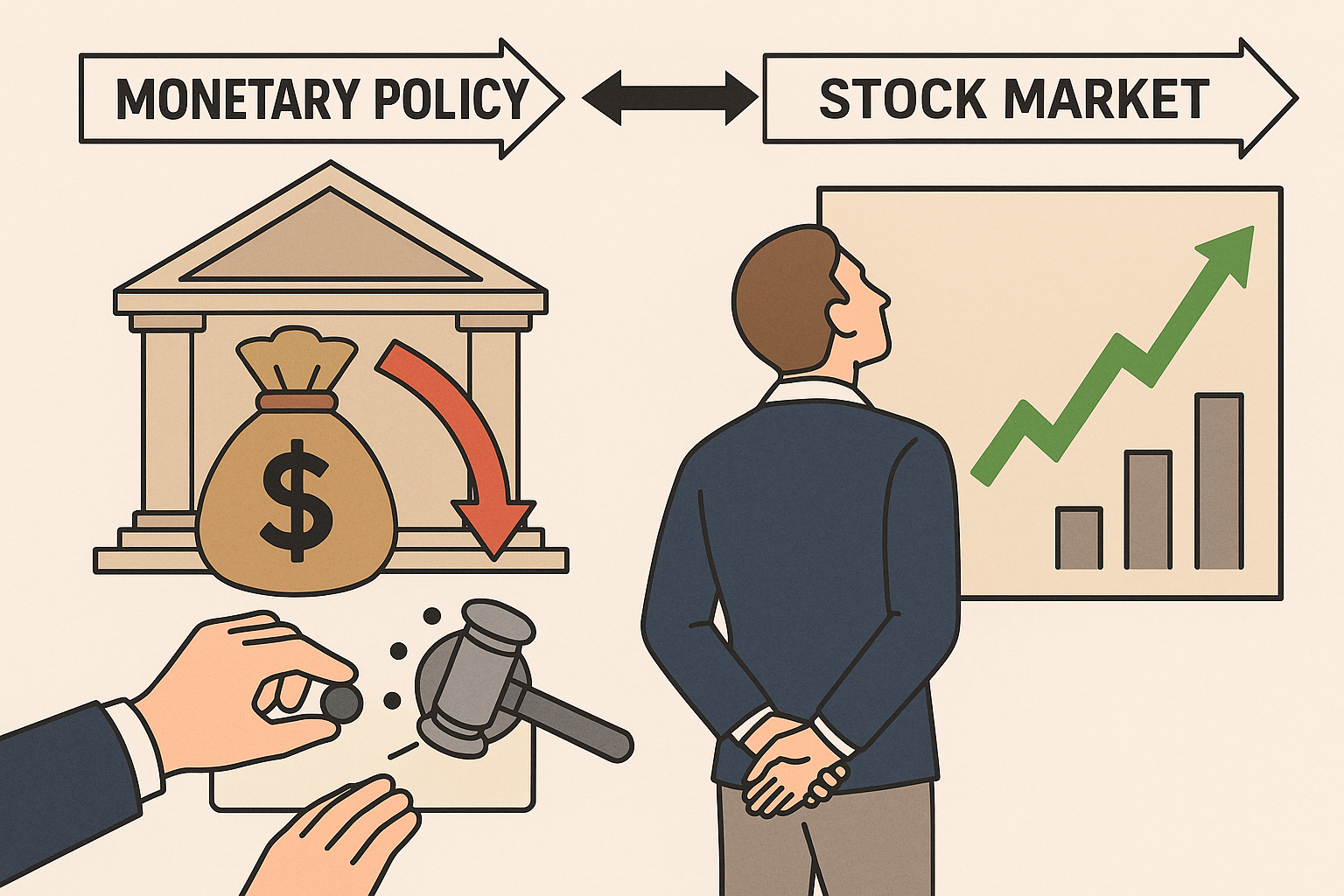 통화정책과 주식시장 관계 이미지
