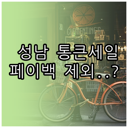 성남 통큰세일 참여 업체 확인 및 페..