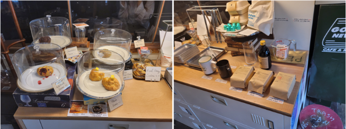 디저트와 커피원두