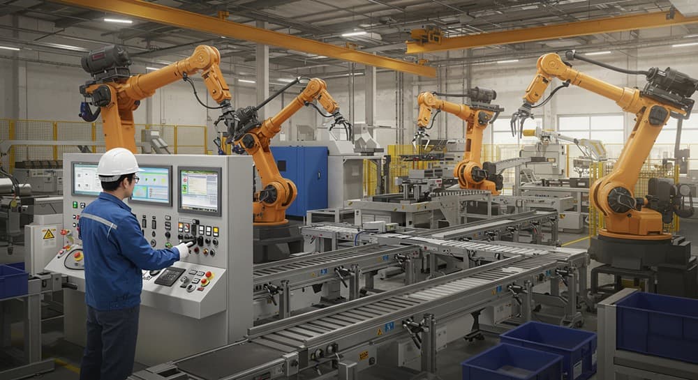 정책 모멘텀 속 로봇 자동화 현장 3D 이미지