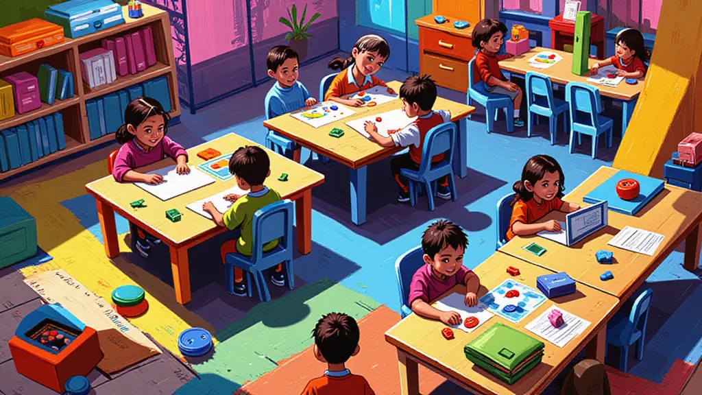 교실에서 공부하는 아이들