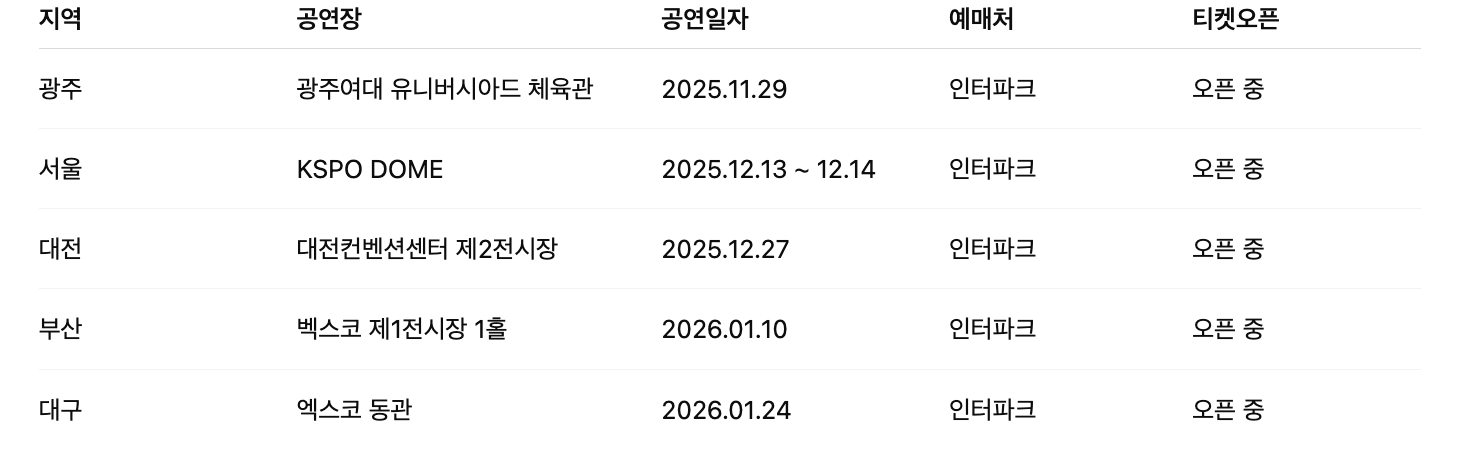이문세 콘서트 일정