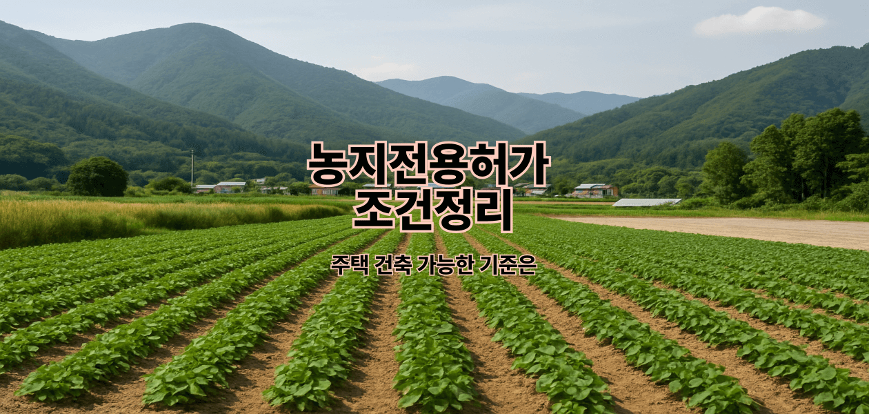 농지전용허가 조건정리|주택 건축 가능한 기준은?