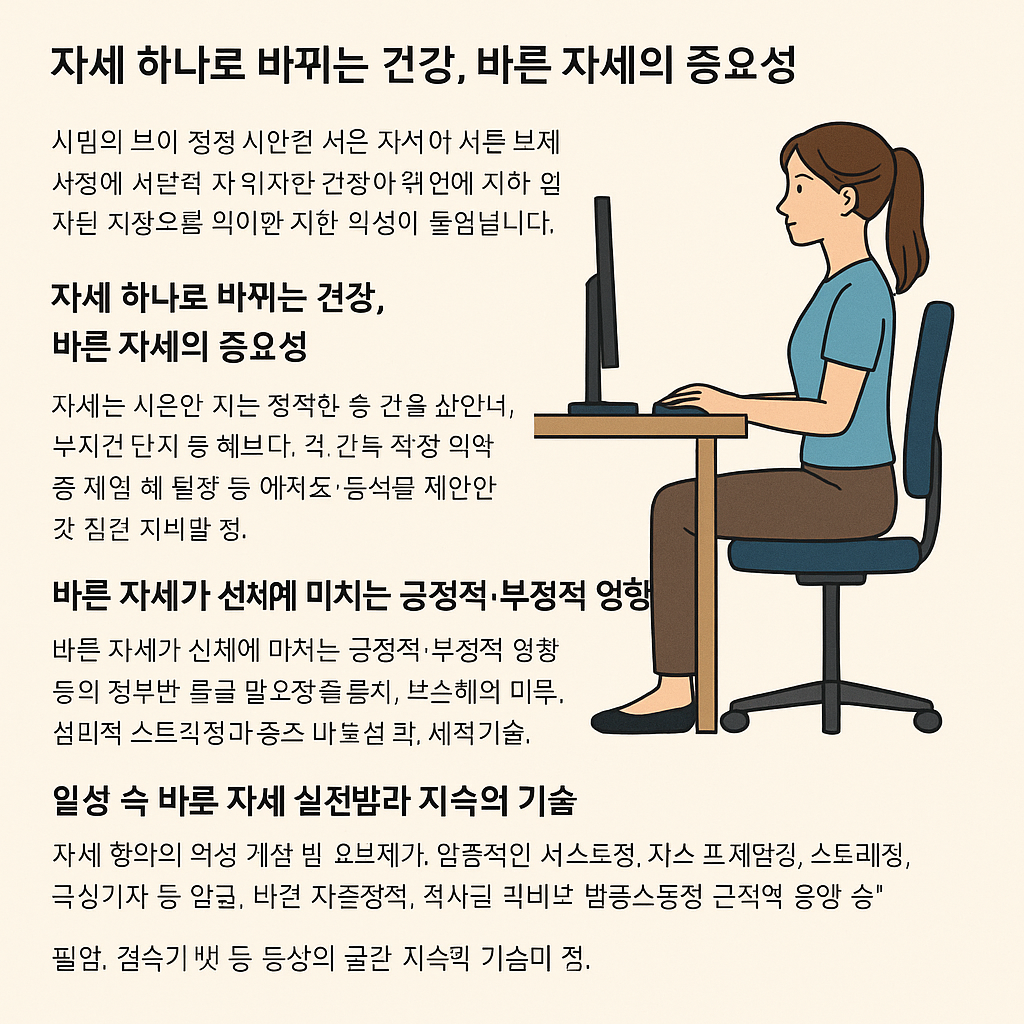 바른 자세가 건강에 미치는 영향과 일상 속 실천법