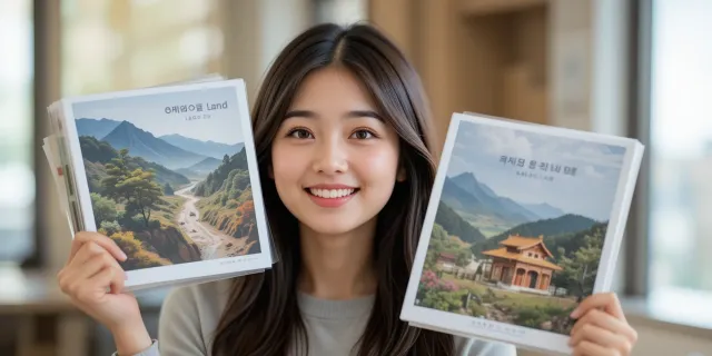 자신의 포트폴리오 수익률 중 강원랜드 주가 항목을 자랑스럽게 보여주는 여성의 장면