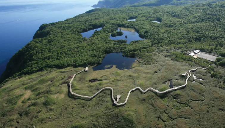 높은곳에서 찍은 시레토코의 푸르른 풍경