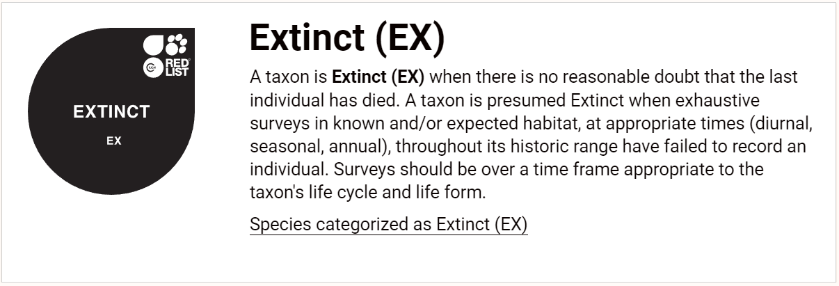 적색목록: 절멸