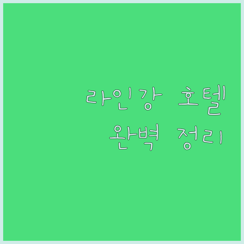 독일 라인강변 호텔 스파 시설부터 가..