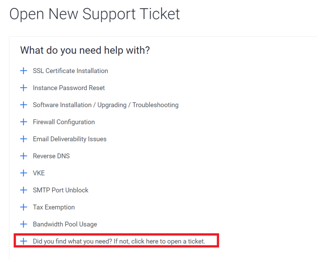 4. Click here to open a Ticket 클릭
