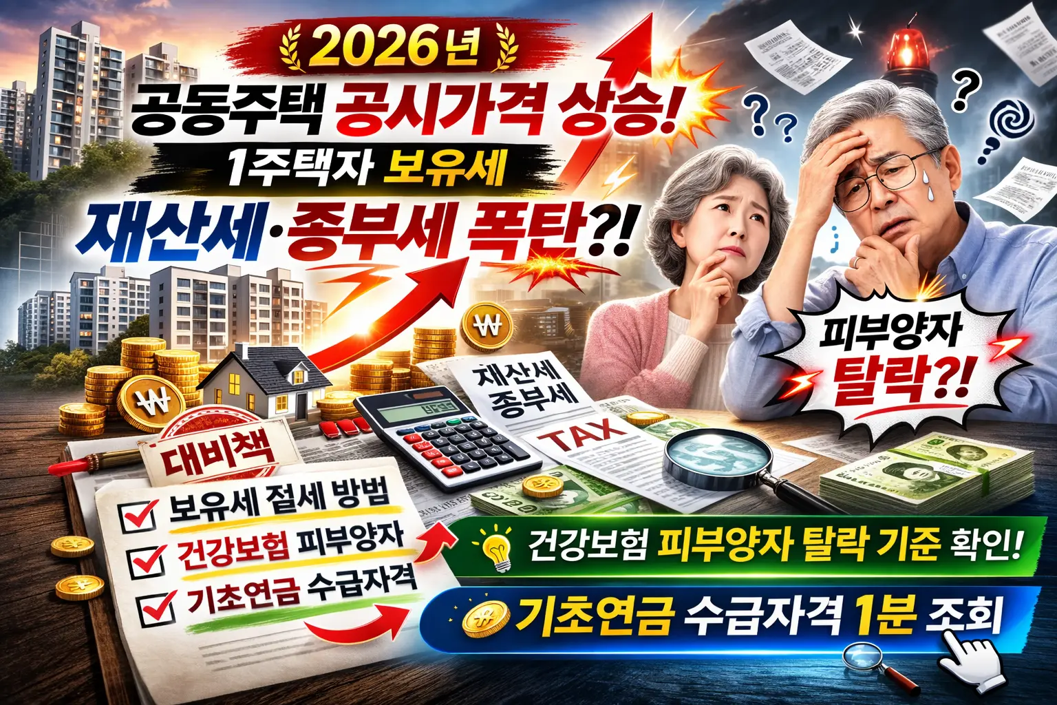 2026 공시가격 폭등, 은퇴자 건보료 피부양자 탈락 피하는 최후의 비법