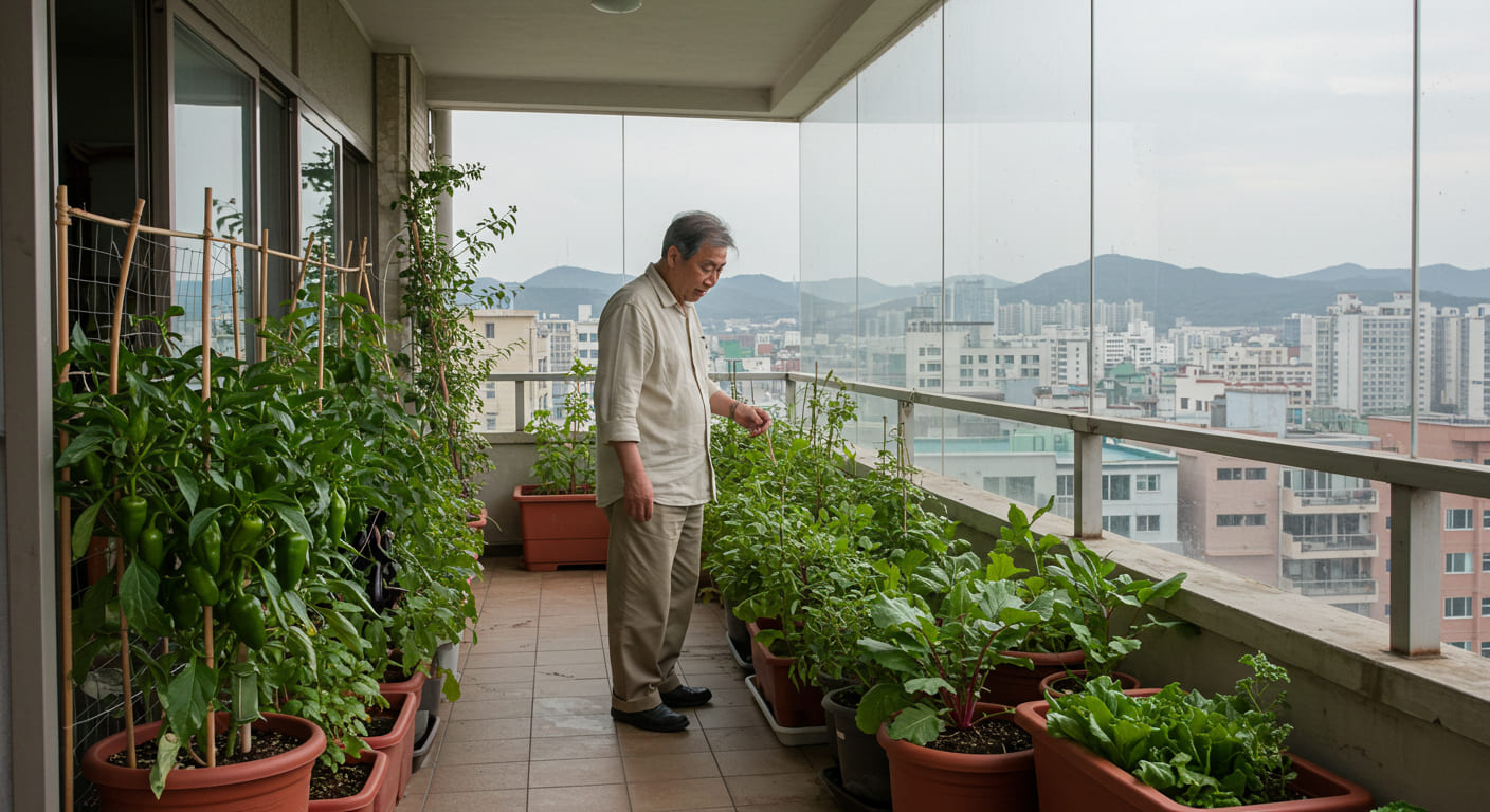베란다 텃밭
