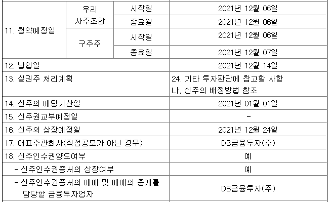 동방유상증자청약일