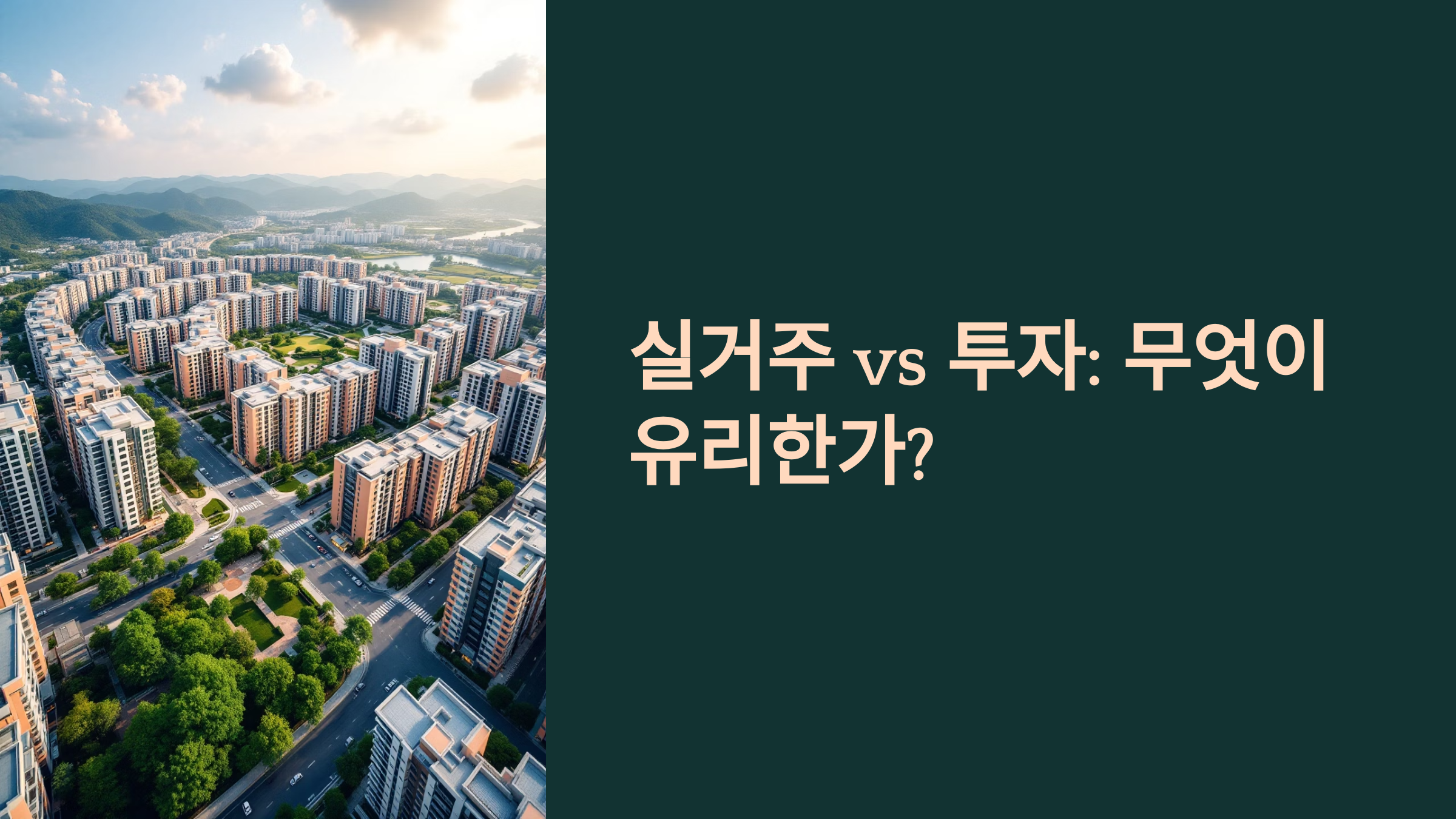 실거주 VS 투자 무엇이 유리한가