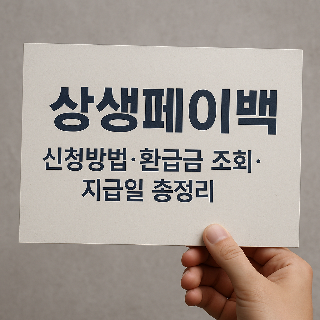 상생페이백 신청방법&middot;환급금 조회&middot;지급일 총정리