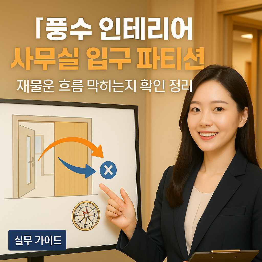 [풍수 인테리어] 사무실 입구 파티션 ｜ 재물운 흐름 막히는지 확인 정리