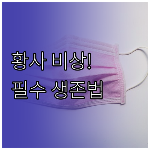실시간 황사 정보 확인하는 법과 호흡..