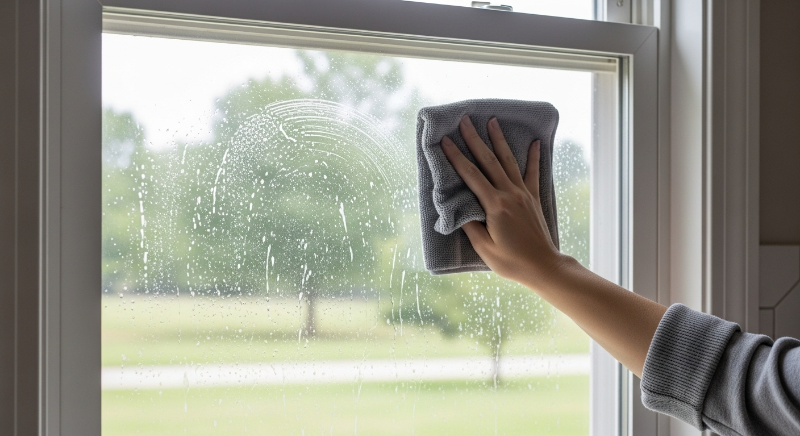 마른 극세사 신문지를 이용해 남은 물기를 완전히 닦아냅니다