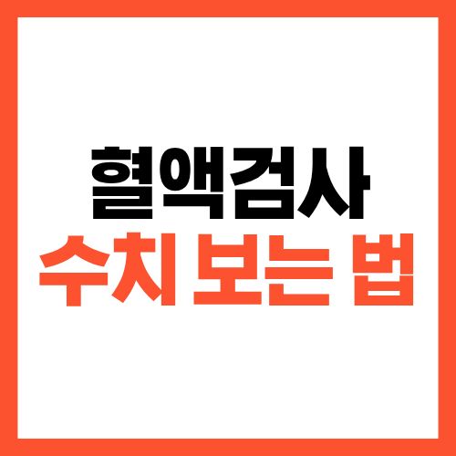 혈액검사 수치 보는 법