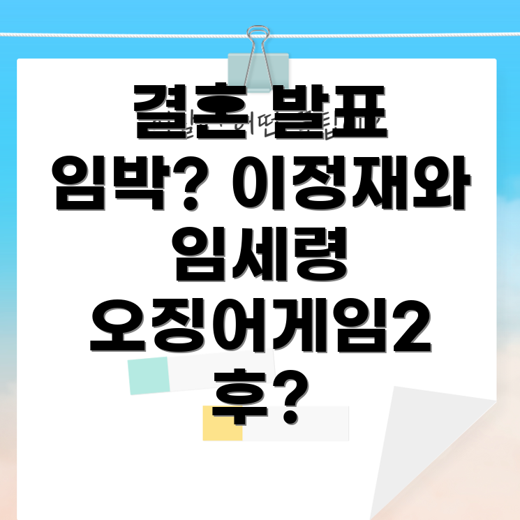 이정재와 임세령 결혼