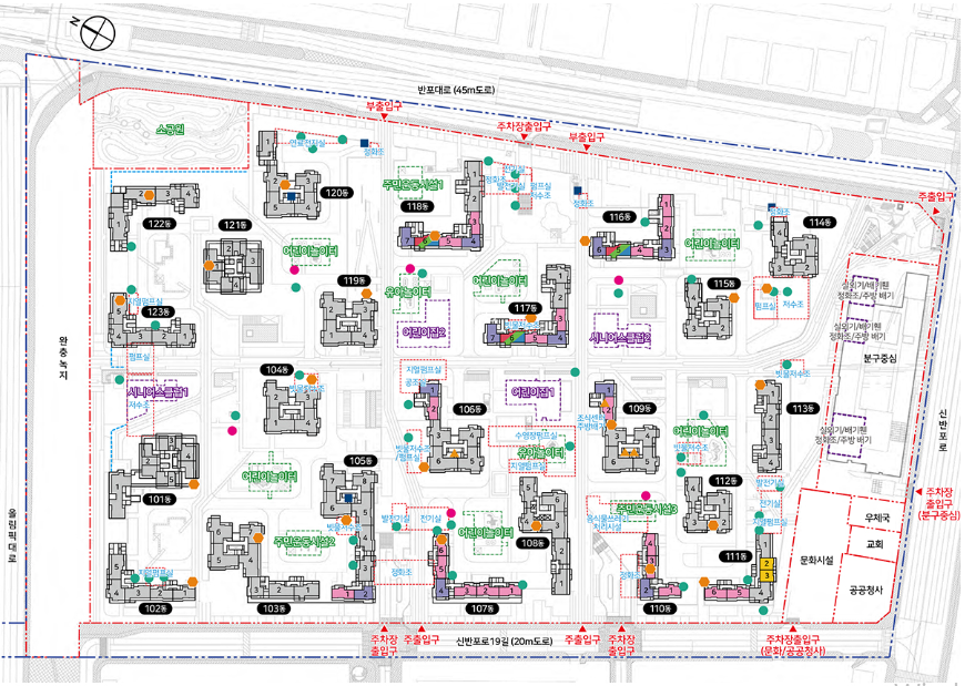 반포 래미안 원베일리 단지배치도