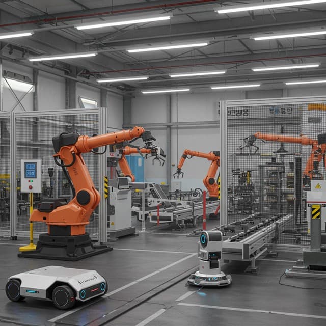 로봇 규제 완화 수혜 산업을 나타내는 공장 3D 이미지