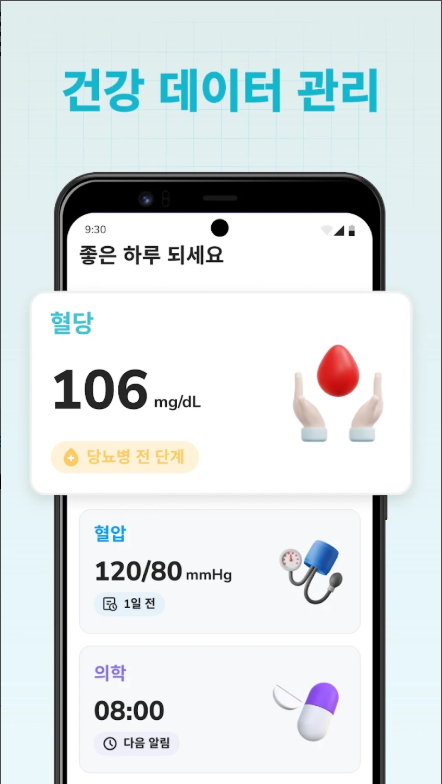 혈당 혈압 기록계 어플, 혈당 측정값 기록, 혈압 수치 모니터링 관리하기