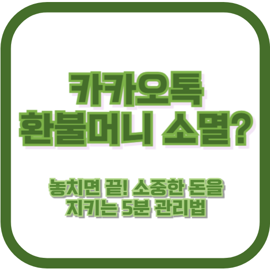 카카오톡 환불머니 소멸? 놓치면 끝! 소중한 돈을 지키는 5분 관리법