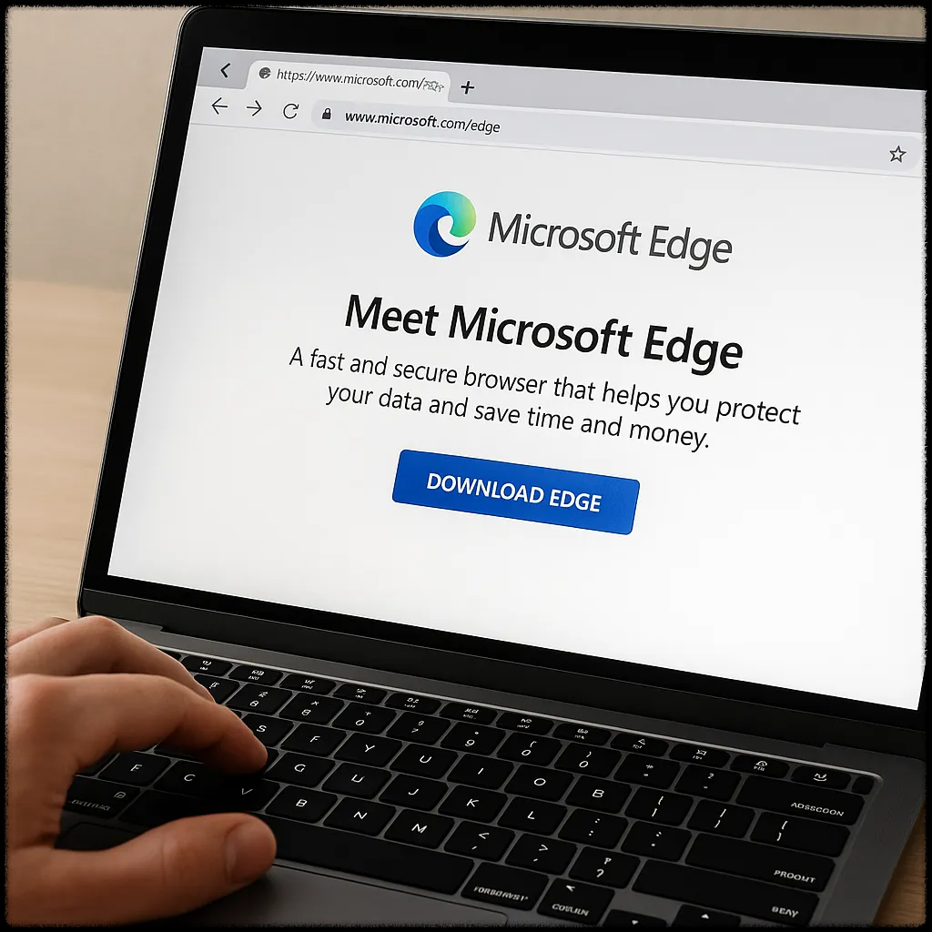 Microsoft Edge 브라우저의 시작 페이지 화면