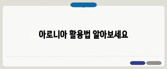 아로니아 먹는방법 간단 가이드