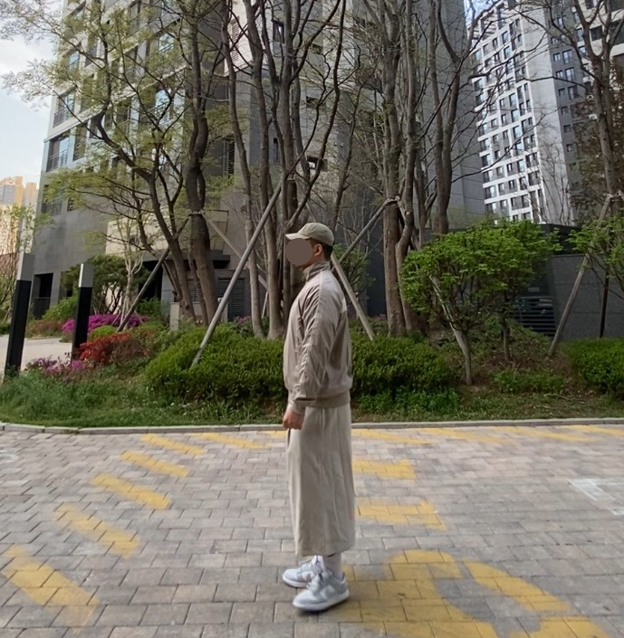 데일리룩('26. 4. 19.)폴로랄프로렌 더블알엘 가먼트다잉 볼캡, 나이키 코르테즈 바람막이, 무신사스탠다드 버뮤다 스웨트팬츠, 나이키 장목, 나이키 덩크로우 레트로 그레이 포그