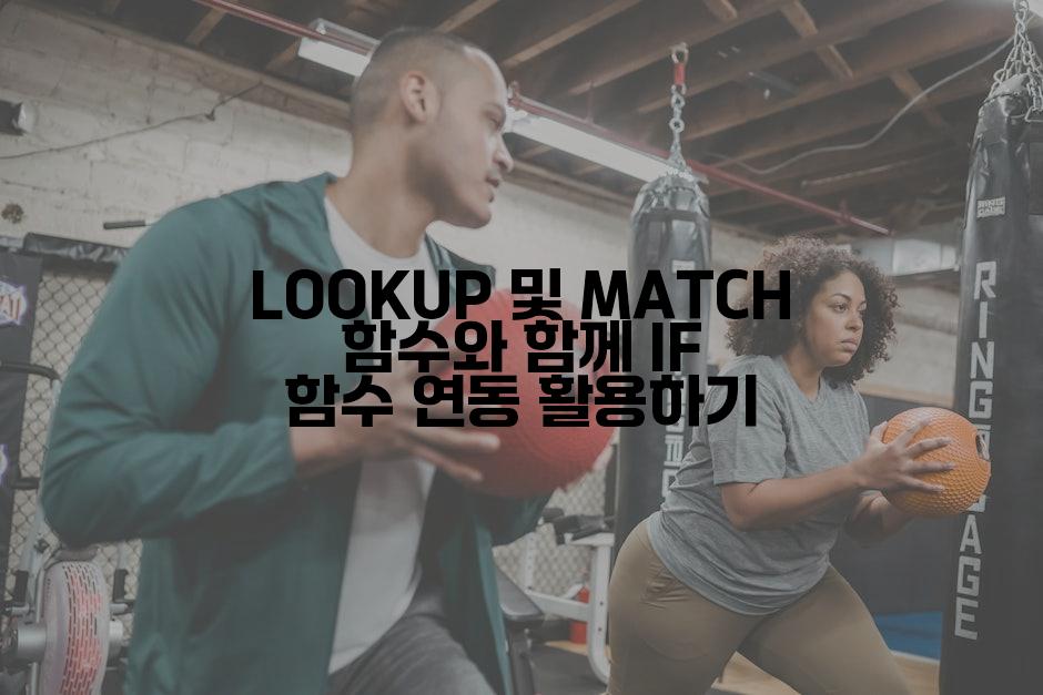 LOOKUP 및 MATCH 함수와 함께 IF 함수 연동 활용하기