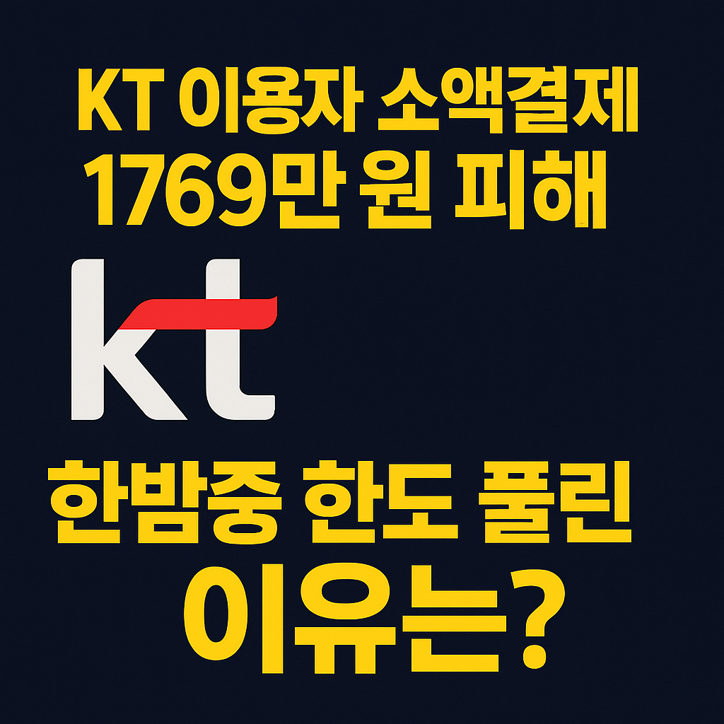 한밤중 KT 이용자 1769만 원 결제 피해