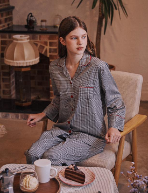 이브니에 여성잠옷 루이스 긴소매 페어 2000