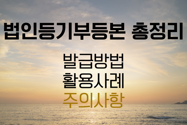 법인 등기부등본 총정리