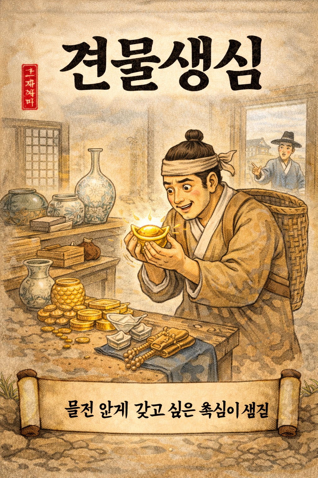 견물생심 사자성어 이미지