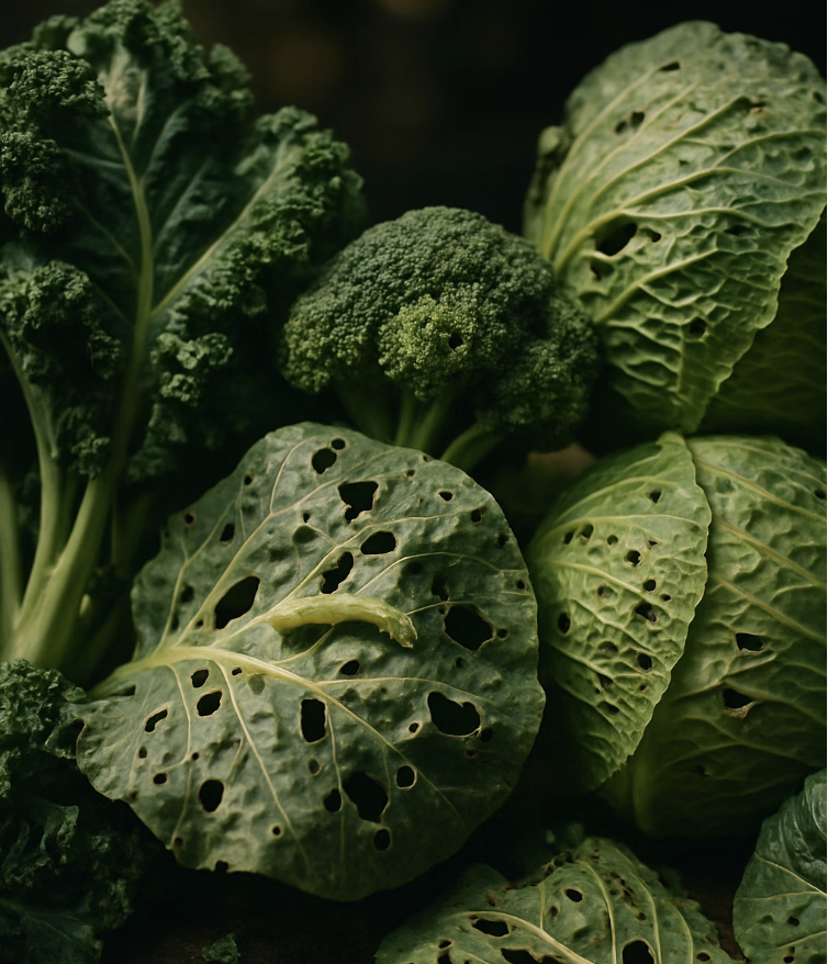 배추흰나비 애벌레 한 마리&amp;#44; 텃밭 배추 초토화시킵니다