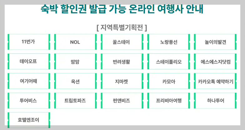 숙박 할인권 지역 특별전