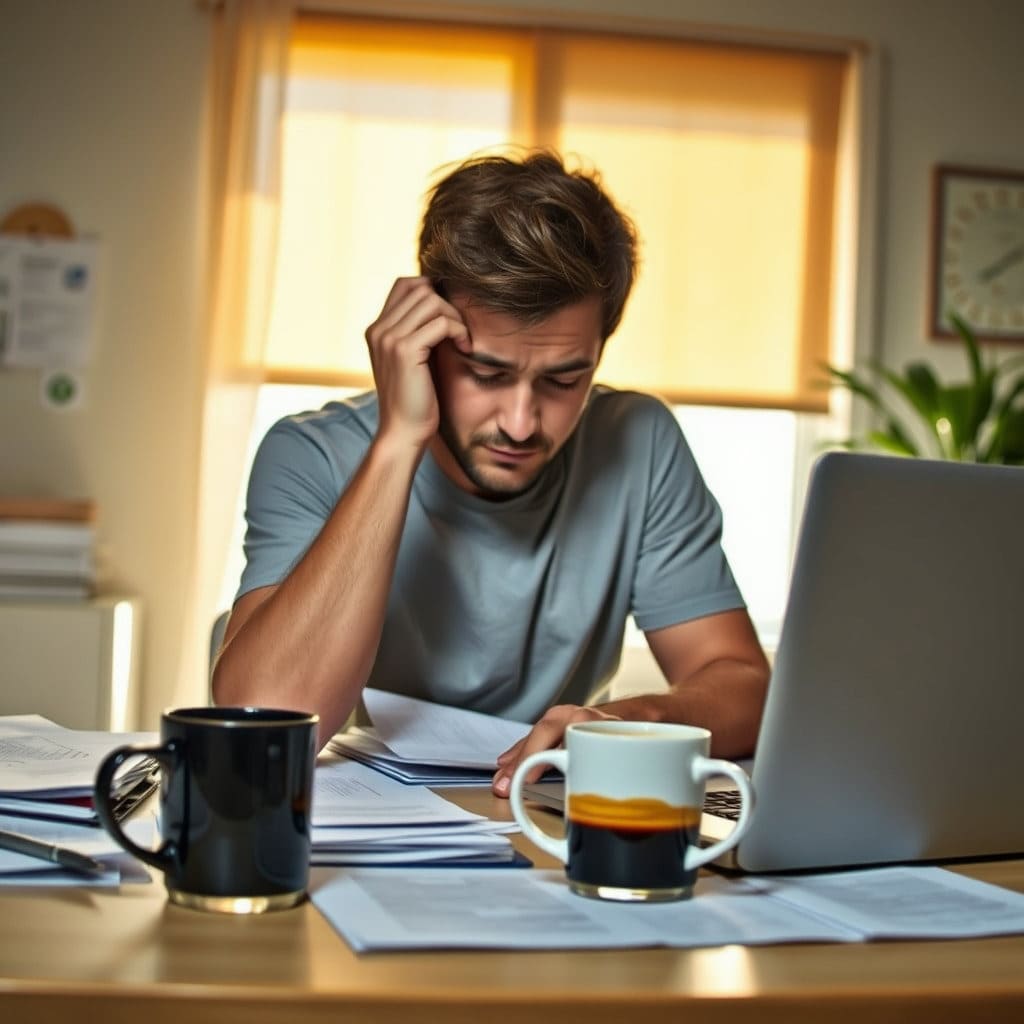 혈당이 불안정하면 에너지가 부족해져 극심한 피로감을 느끼게 됩니다. 낮 시간에도 졸음을 참지 못하거나 무기력해 보이는 모습을 통해 만성 피로 증상을 강조합니다.