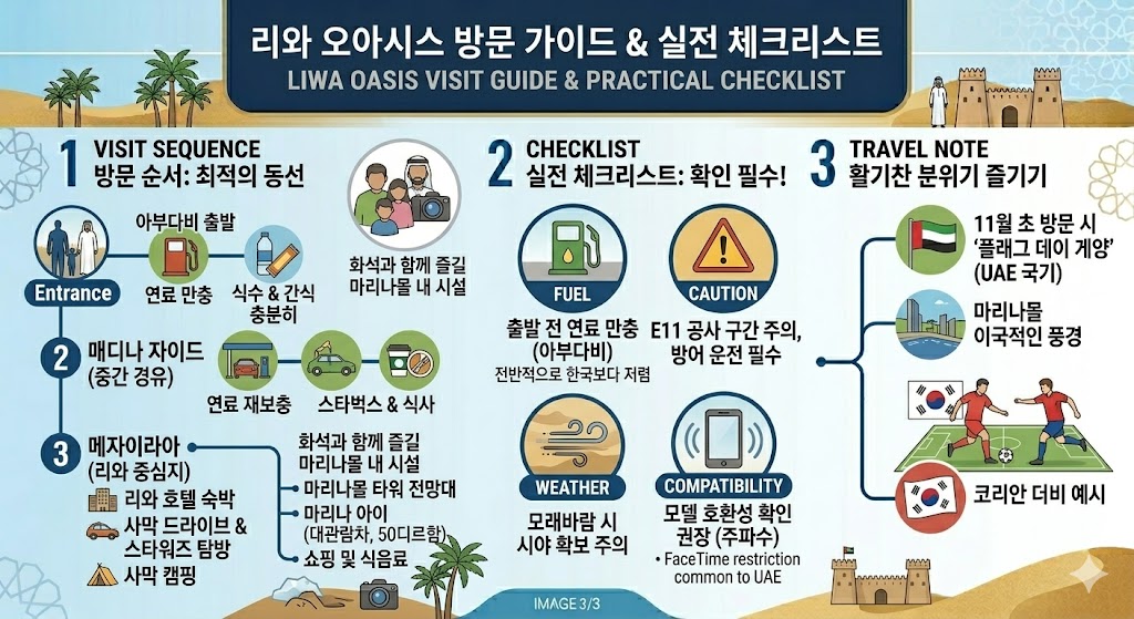 아부다비에서 리와 오아시스 가는 법