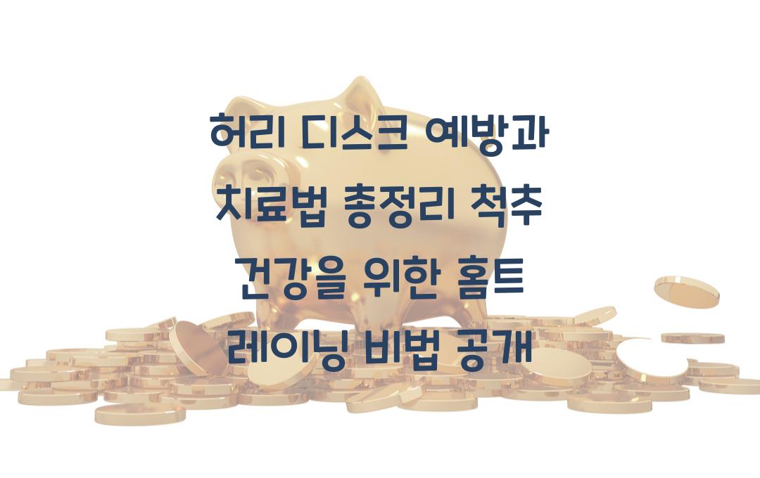 허리 디스크 예방과 치료법 총정리! 척추 건강을 위한 홈트레이닝 방법