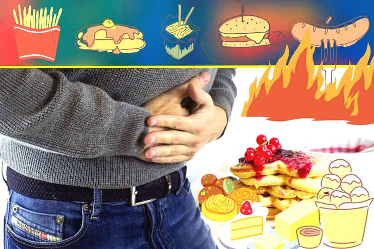 움켜진-배와-각종-음식-그림들