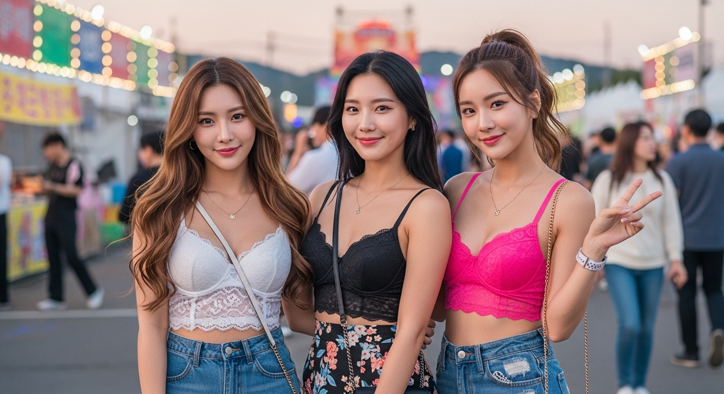 축제를 즐기는 여인들