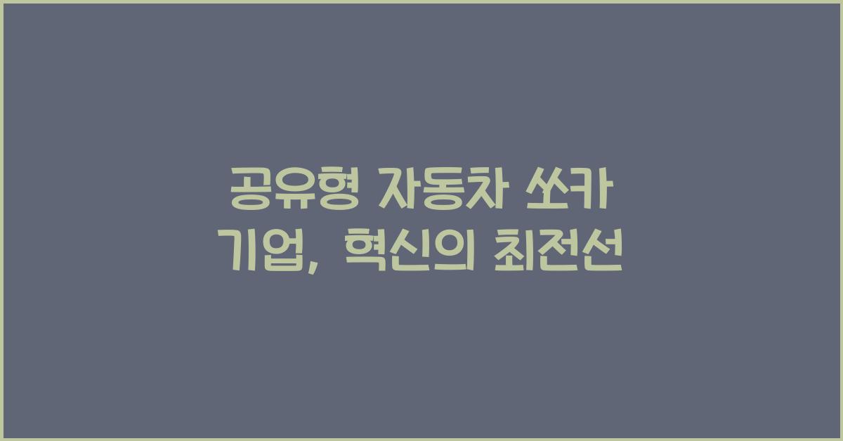 공유형 자동차 쏘카 기업