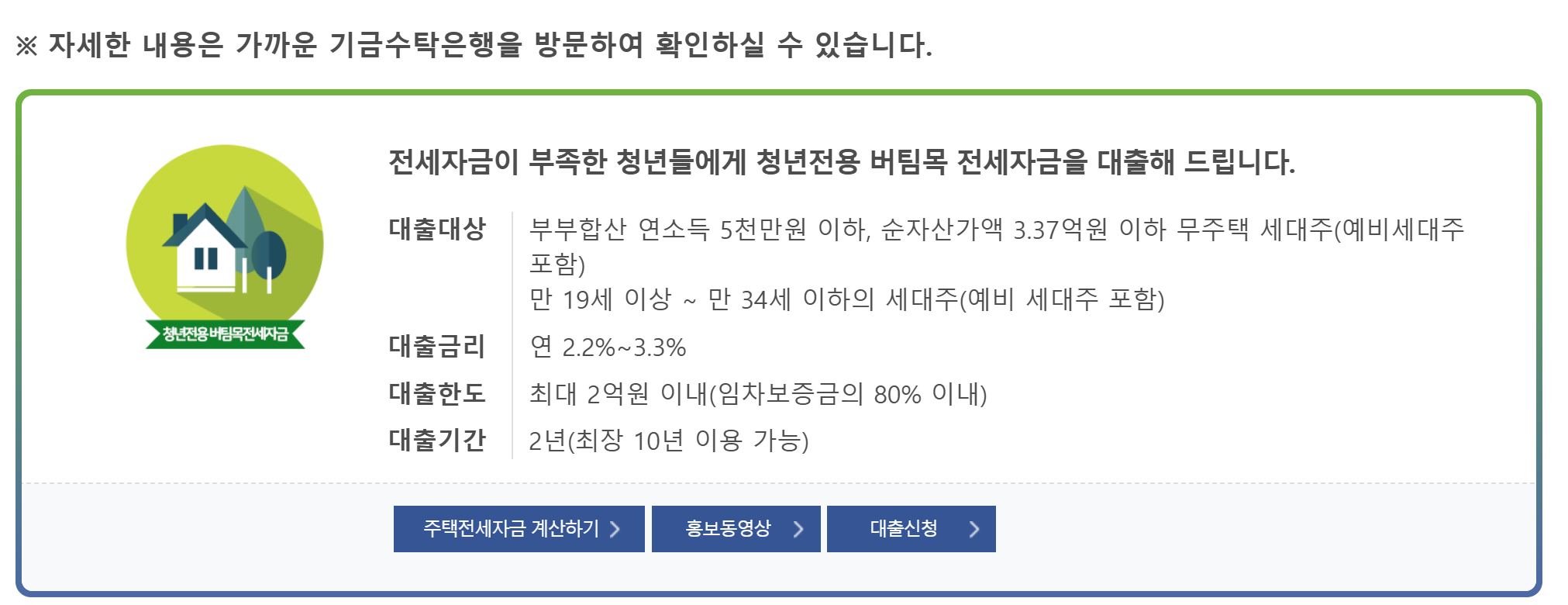청년 버팀목 대출 이미지 1