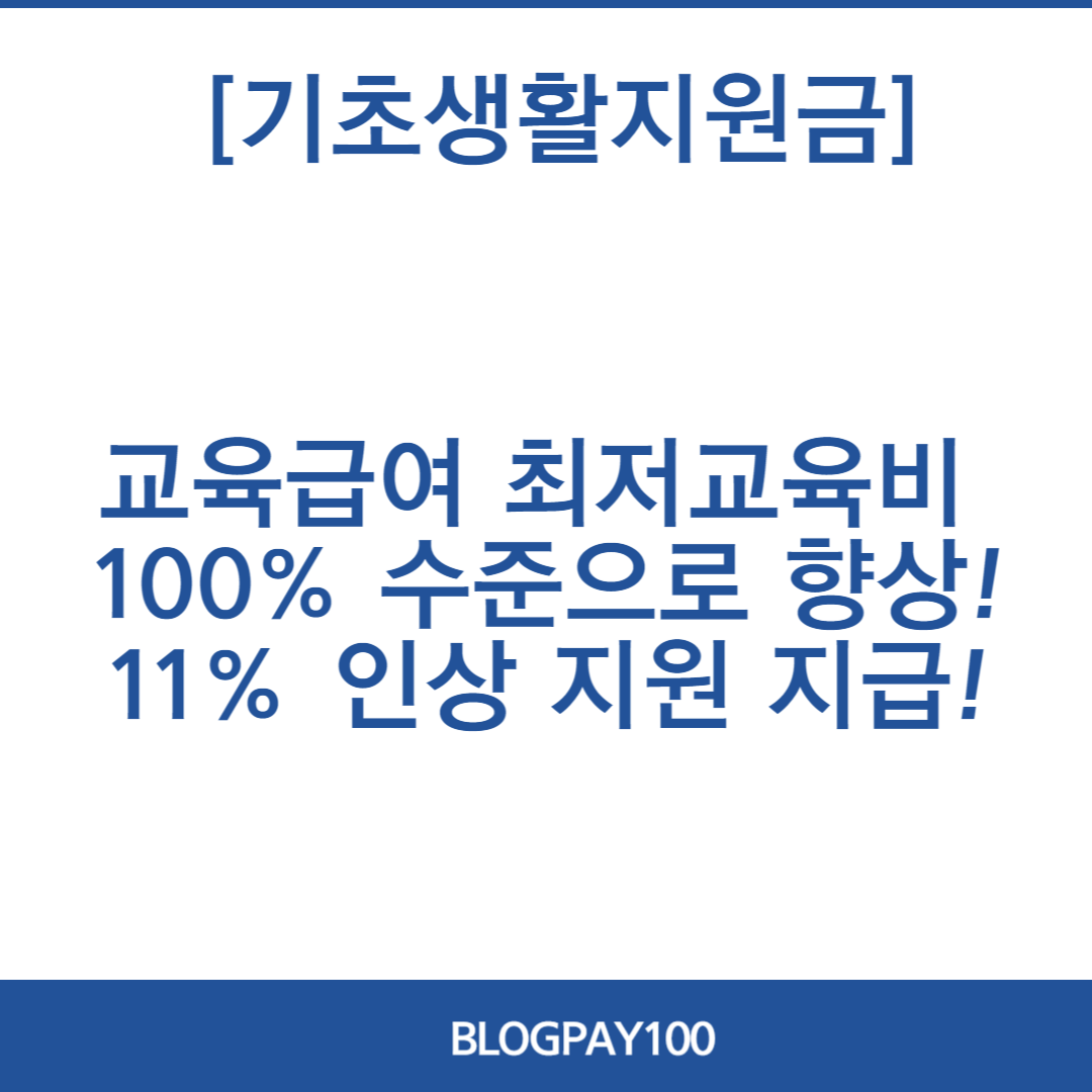 2024년 기초생활 보장 지원금