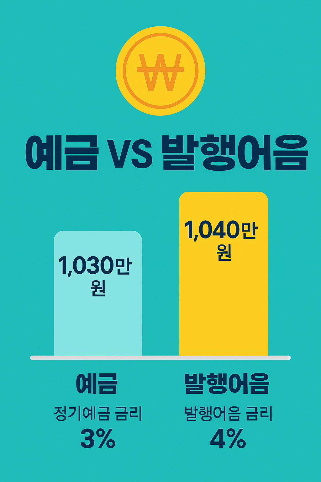 2025년 발행어음 금리와 예금 금리 비교표