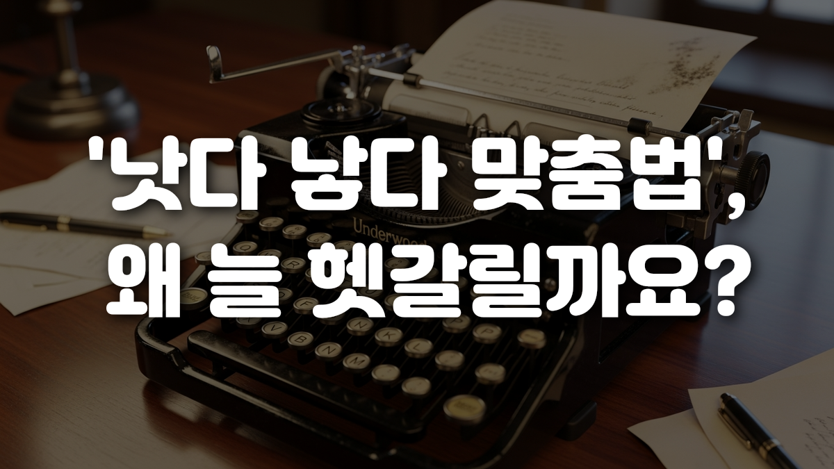 낫다 낳다 맞춤법 왜 늘 헷갈릴까요